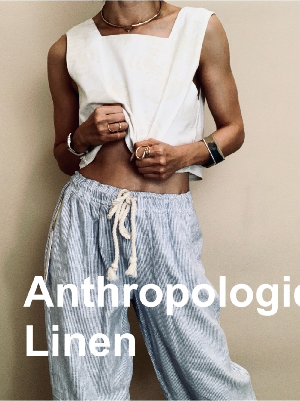 Brand New anthropologie house of harlow 1960 linen pants L